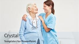  Presentation with confidence - Slides featuring nurse love - happy elderly woman has confidence background and a light blue colored foreground