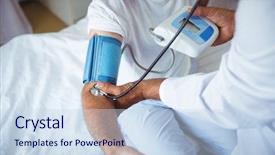  Presentation with blood pressure - Slides having nurse measuring the blood pressure background and a sky blue colored foreground