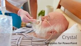  Presentation with oxygen - Presentation theme enhanced with nurse-moistened-lips-of-patient background and a coral colored foreground