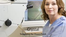  Presentation with exam - Beautiful slides featuring nurse next to an eye backdrop and a mint green colored foreground