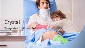  Presentation with wife - Colorful presentation theme enhanced with nurse patient relationship - loving wife looking after injured backdrop and a lemonade colored foreground