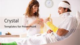  Presentation with wife - Presentation design consisting of nurse patient relationship - loving wife looking after injured background and a lemonade colored foreground