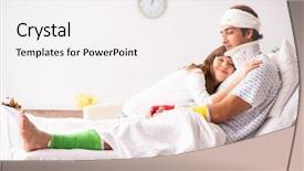  Presentation with husband and wife - Cool new presentation with nurse patient relationship - loving wife looking after injured backdrop and a white colored foreground