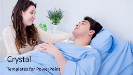  Presentation with wife - Cool new PPT theme with nurse patient relationship - wife visiting ill husband backdrop and a  colored foreground