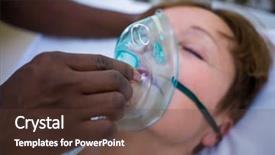  Presentation with mask nurse - Colorful slide set enhanced with nurse placing an oxygen mask backdrop and a  colored foreground