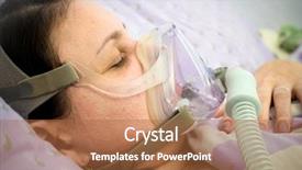  Presentation with mask nurse - PPT layouts consisting of nurse placing an oxygen mask background and a red colored foreground