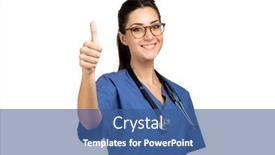  Presentation with giving - Slide set consisting of nurse-portrait-full-length-giving background and a ocean colored foreground