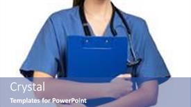  Presentation with nurse - Amazing slide set having nurse-portrait-isolated-on-white backdrop and a ocean colored foreground