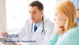  Presentation with male nurse - Colorful slide deck enhanced with nurse practitioner - bright picture of male doctor backdrop and a sky blue colored foreground