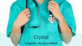  Presentation with doctor - Beautiful theme featuring nurse practitioner - doctor with stethoscope in hands backdrop and a  colored foreground