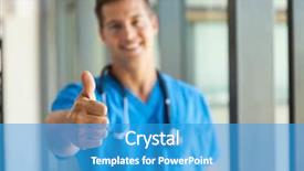  Presentation with giving - Cool new slide set with nurse practitioner - happy medical professional giving thumb backdrop and a teal colored foreground