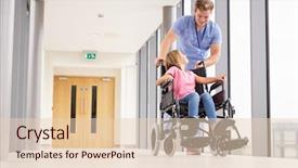  Presentation with wheelchair - Slide deck enhanced with nurse pushing girl in wheelchair background and a lemonade colored foreground