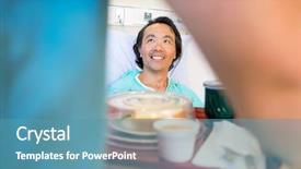  Presentation with nurse - Presentation theme with nurse serving breakfast in hospital background and a teal colored foreground