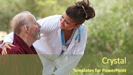  Presentation with nurse care - Theme having nurse showing care to patient background and a tawny brown colored foreground