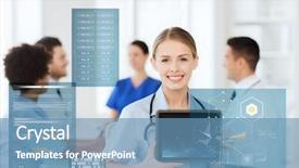  Presentation with nurse technology - Cool new slide deck with people concept - happy female doctor backdrop and a teal colored foreground