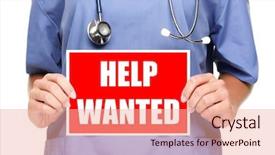  Presentation with help wanted - Cool new slides with nurse showing help wanted backdrop and a coral colored foreground