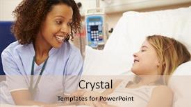  Presentation with young - Colorful presentation enhanced with nurse sitting by young girl' backdrop and a lemonade colored foreground