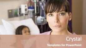  Presentation with icu nurse hospital patients - Cool new theme with nurse standing in hospital room backdrop and a coral colored foreground