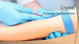  Presentation with blood - Colorful PPT theme enhanced with nurse taking a blood sample backdrop and a light blue colored foreground