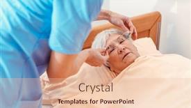  Presentation with home care - PPT layouts with nurse-taking-care-of-sleeping background and a lemonade colored foreground