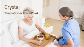  Presentation with nurse care - PPT layouts with nurse taking care of suffering background and a sky blue colored foreground