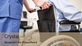  Presentation with nurse care - Presentation theme having nurse taking care background and a coral colored foreground