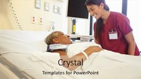  Presentation with geriatric - PPT layouts enhanced with geriatric patient - nurse talking to senior woman background and a lemonade colored foreground