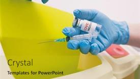  Presentation with vaccine - Slide set enhanced with nurse-throw-away-used-syringe background and a gold colored foreground