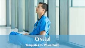  Presentation with peaceful - Amazing presentation design having nurse tired - peaceful male doctor relaxing backdrop and a  colored foreground
