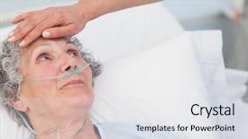  Presentation with nurse - Colorful slides enhanced with nurse touching the forehead backdrop and a light gray colored foreground