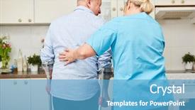  Presentation with senior citizen - Beautiful slide deck featuring nurse training - physiotherapy for senior citizen backdrop and a  colored foreground