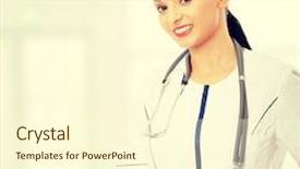  Presentation with female ovary cycle - PPT theme with nurse vintage - female doctor isolated on white background and a  colored foreground