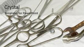  Presentation with surgical nurse - Amazing slide deck having nurse vintage - surgical tools backdrop and a light gray colored foreground