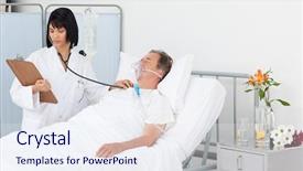  Presentation with elderly patient nurse cares - Presentation theme enhanced with nurse whith her mature patient background and a  colored foreground