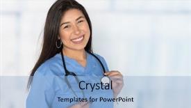  Presentation with hospital - Beautiful slides featuring nurse who is working her backdrop and a light blue colored foreground