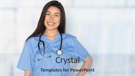  Presentation with nurse - Audience pleasing theme consisting of nurse who is working her backdrop and a light blue colored foreground