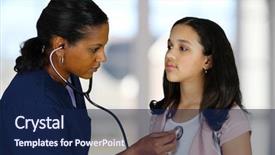  Presentation with nurse and patient - Beautiful presentation featuring wood texture background in old vintage style backdrop and a coral colored foreground