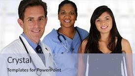  Presentation with diversity - Presentation theme consisting of nurse with a patient background and a light blue colored foreground