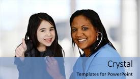  Presentation with diversity - Theme enhanced with nurse with a patient background and a light blue colored foreground