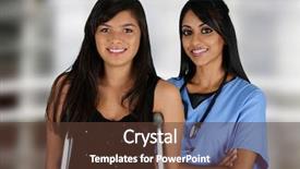  Presentation with diversity - Cool new slide deck with nurse with a patient backdrop and a tawny brown colored foreground