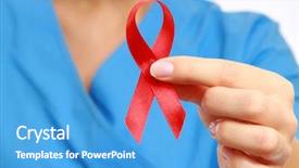  Presentation with nursing to nurse communication - Slide deck consisting of nurse with aids ribbon isolated background and a teal colored foreground