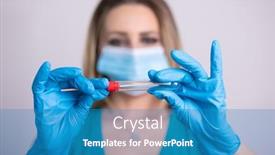  Presentation with dna rna - Audience pleasing slide set consisting of nurse-with-facemask-holding-coronavirus backdrop and a teal colored foreground