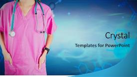  Presentation with vector - Colorful PPT layouts enhanced with nurse with stethoscope against vector backdrop and a light blue colored foreground