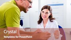  Presentation with teamwork nurse doctor - Theme featuring nurse with telephone in front background and a red colored foreground