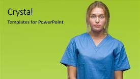  Presentation with nurse - Amazing presentation theme having nurse woman wearing surgeon uniform backdrop and a  colored foreground