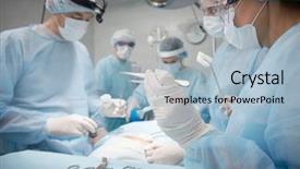  Presentation with team working together - Amazing PPT layouts having nurse wound - team of professional surgeons working backdrop and a light blue colored foreground