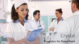  Presentation with consulting - Presentation design consisting of nurse-writing-on-clipboard background and a lemonade colored foreground