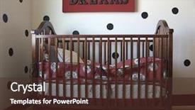  Presentation with baby - Theme having baby's crib in bedroom background and a  colored foreground