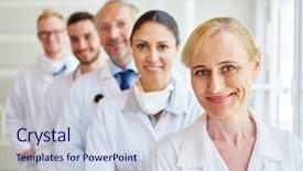  Presentation with team work nursing - PPT layouts enhanced with nurses as colleagues in hospital background and a lemonade colored foreground