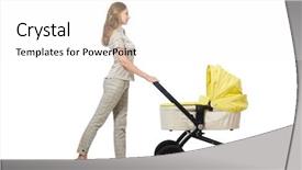  Presentation with baby - Beautiful slide set featuring nurses design - woman with baby and pram backdrop and a white colored foreground